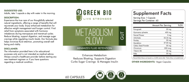 METABOLISM GLOW 60 Capsules, Vegan - Image 2