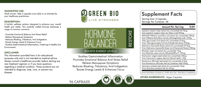 HORMONE BALANCER 96 Capsules, Vegan - Image 2