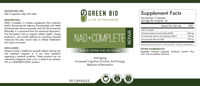 NAD+ COMPLETE  90 Capsules Vegetarian - Image 2