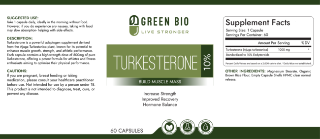 TURKESTERONE 10% 60 Capsules, Vegan - Image 2